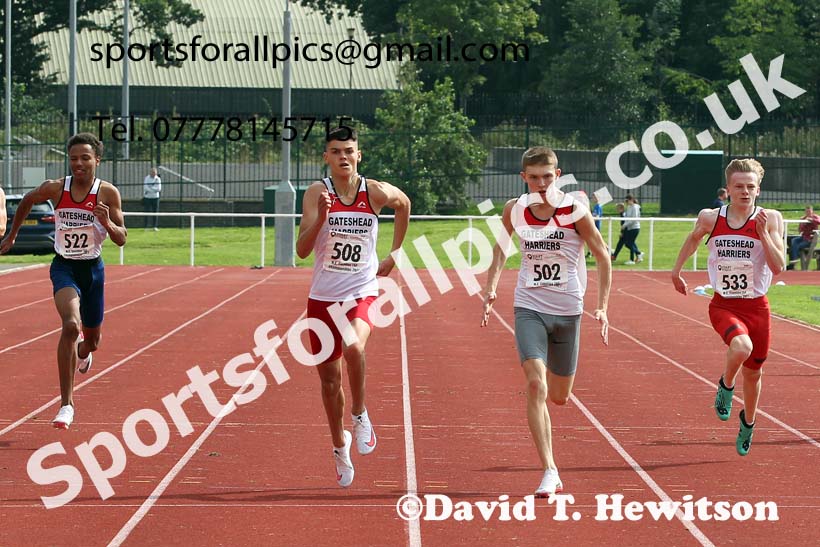 Mens and Boys 200 metres, 2021 North Eastern Track and Field Champs., Middesbrough. Photo: David T. Hewitson/Sports for All Pics